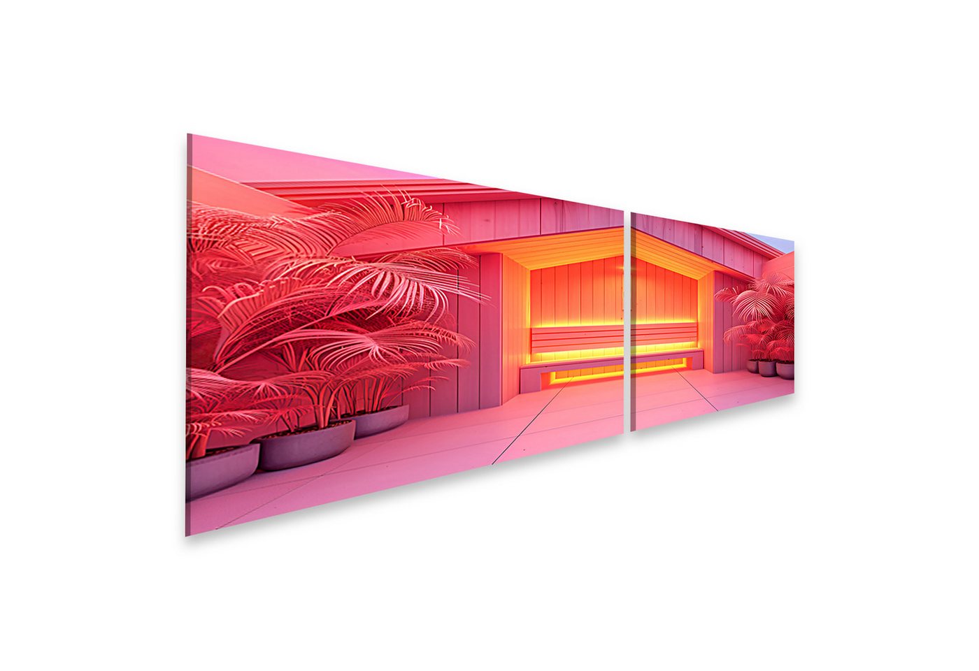 islandburner Leinwandbild Innenraumdesign: Technologisches Infrarot-Sauna-Spa-Konzept Wandbild W von islandburner