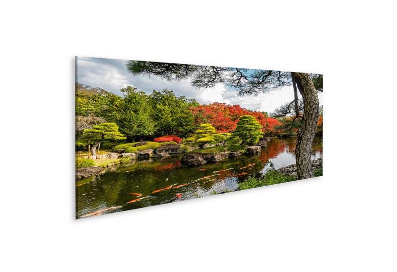 islandburner Leinwandbild Koi Fische schwimmen im Teich des japanischen Gartens Bilder von islandburner