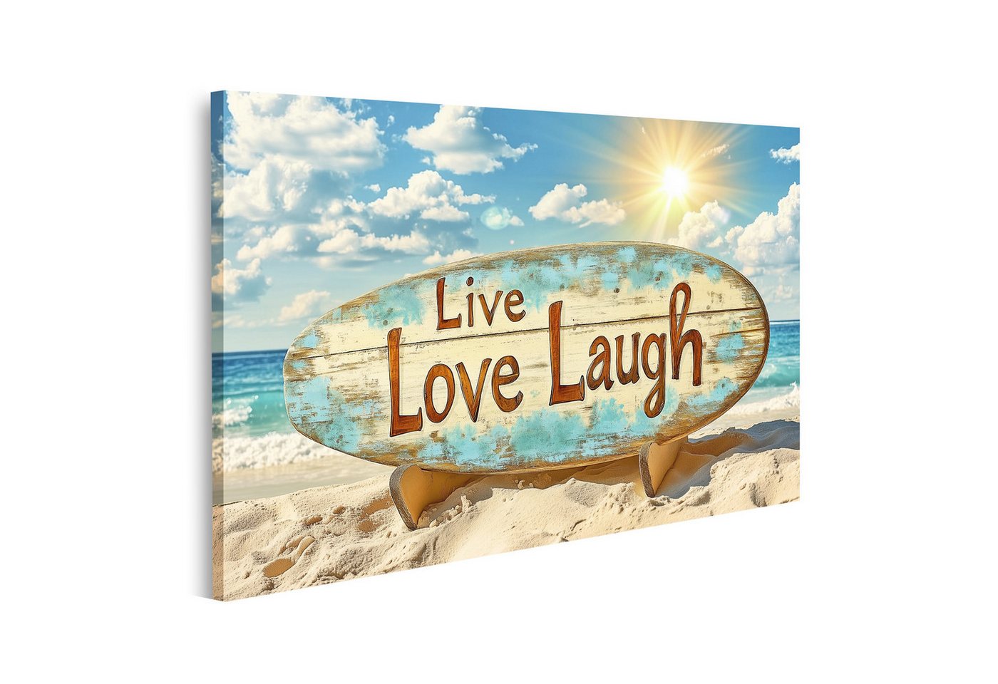 islandburner Leinwandbild Leben Lieben Lachen am Strand Schild Sonnenschein islandburner Leinwandbild Leben Lieben Lachen am Strand Schild Sonnenschein von islandburner