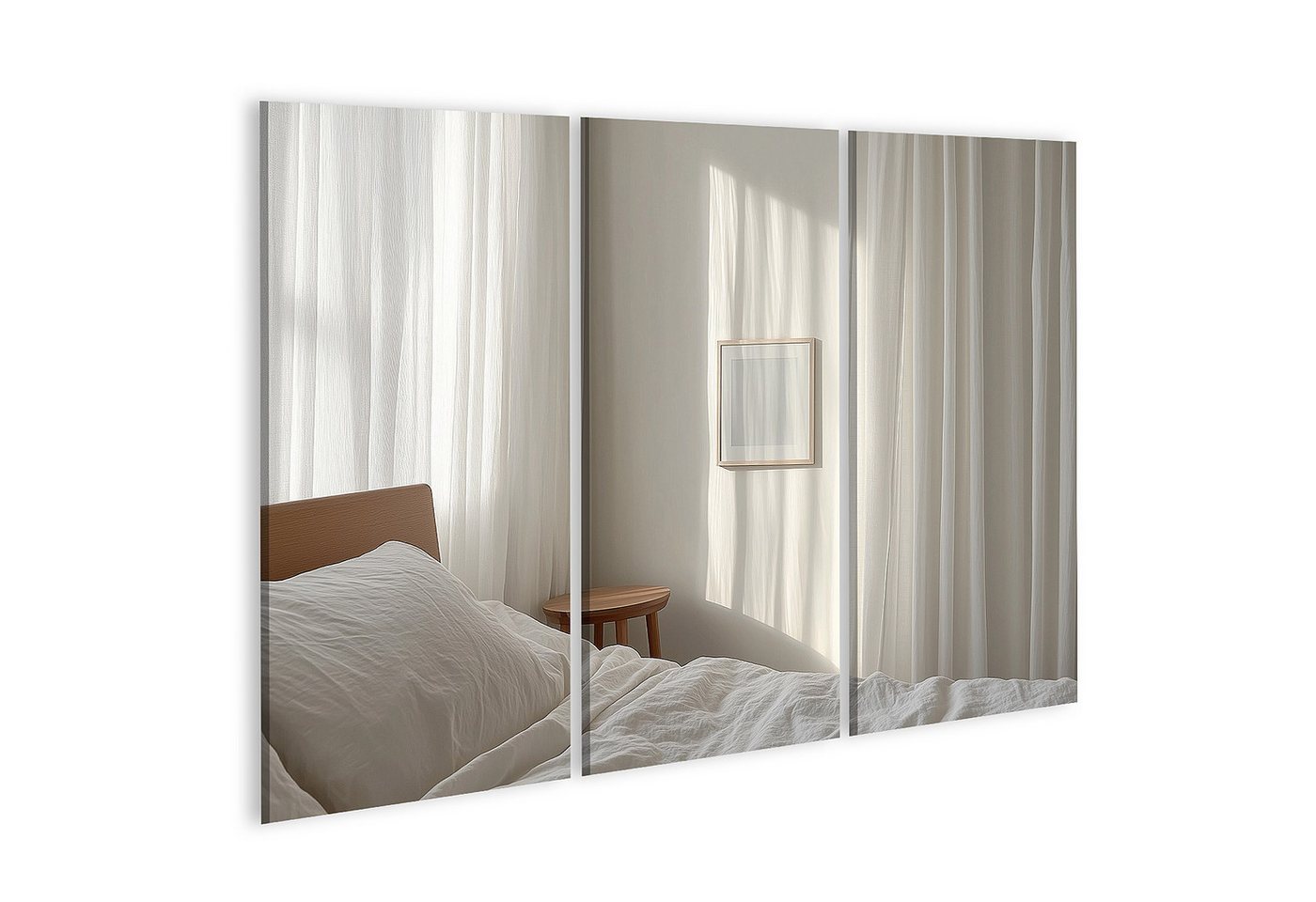 islandburner Leinwandbild Licht und Schatten im Schlafzimmer mit Vorhang islandburner Leinwandbild Licht und Schatten im Schlafzimmer mit Vorhang von islandburner