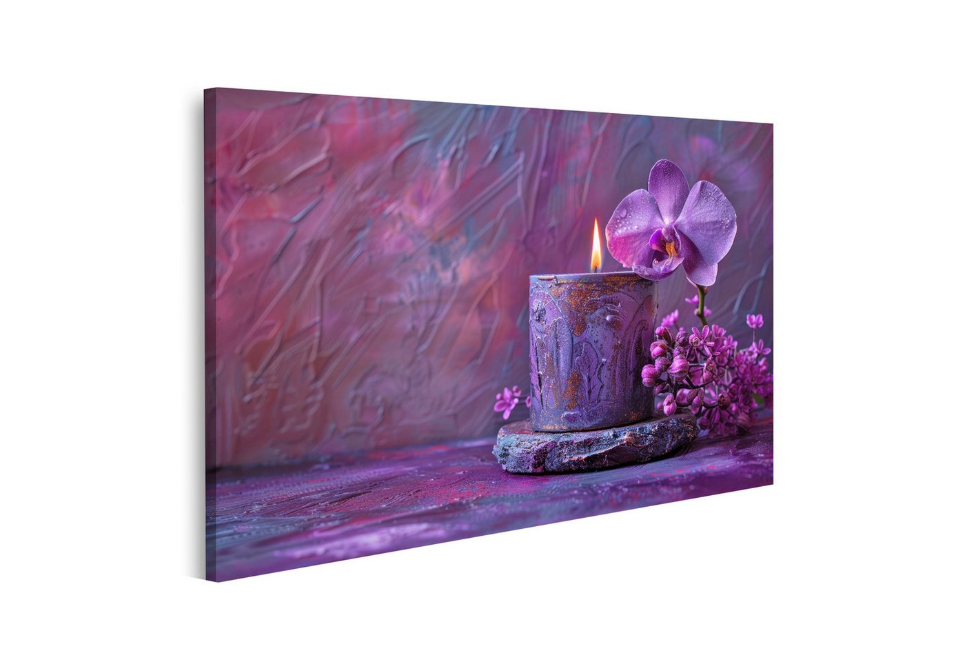 islandburner Leinwandbild Lila Kerze & Blume mit dunklen Schattierungen - Kunstwerk von KCSV Sch islandburner Leinwandbild Lila Kerze & Blume mit dunklen Schattierungen - Kunstwerk von KCSV Sch von islandburner