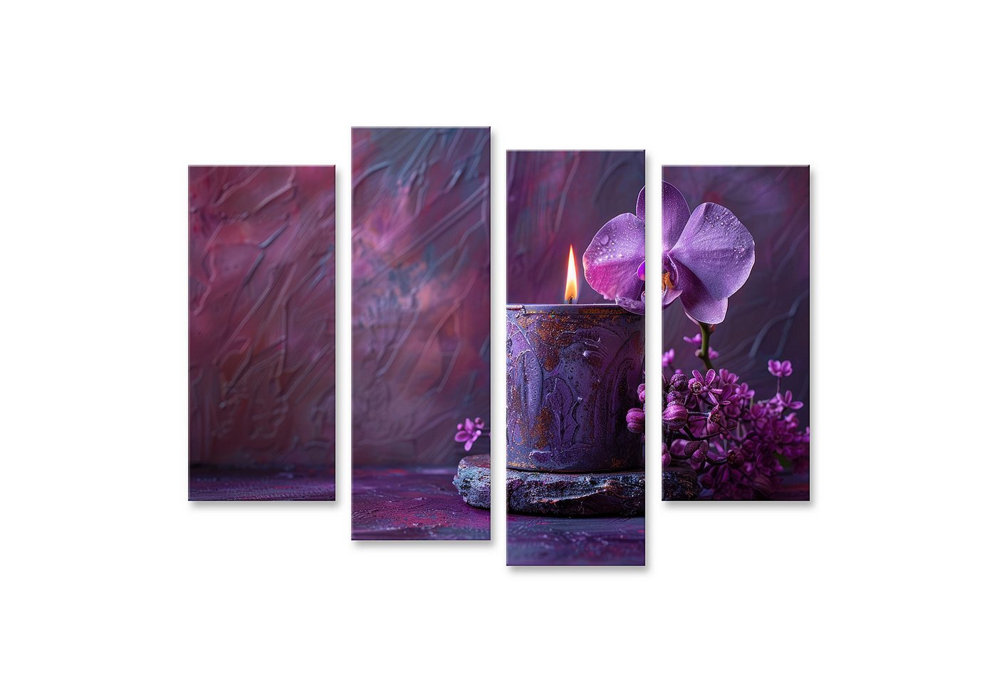 islandburner Leinwandbild Lila Kerze & Blume mit dunklen Schattierungen - Kunstwerk von KCSV Sch islandburner Leinwandbild Lila Kerze & Blume mit dunklen Schattierungen - Kunstwerk von KCSV Sch von islandburner