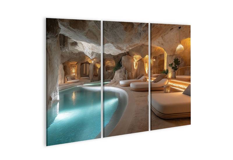 islandburner Leinwandbild Luxuriöse Höhlen Spa mit beleuchteten Pools und Ruhebereichen Wandbild islandburner Leinwandbild Luxuriöse Höhlen Spa mit beleuchteten Pools und Ruhebereichen Wandbild von islandburner