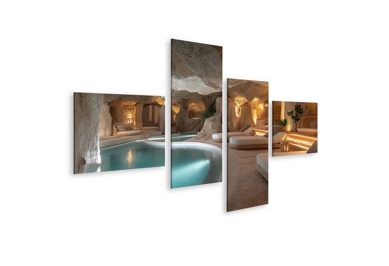 islandburner Leinwandbild Luxuriöse Höhlen Spa mit beleuchteten Pools und Ruhebereichen Wandbild islandburner Leinwandbild Luxuriöse Höhlen Spa mit beleuchteten Pools und Ruhebereichen Wandbild von islandburner