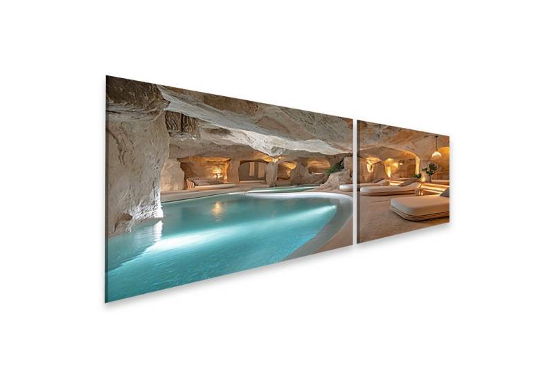 islandburner Leinwandbild Luxuriöse Höhlen Spa mit beleuchteten Pools und Ruhebereichen Wandbild islandburner Leinwandbild Luxuriöse Höhlen Spa mit beleuchteten Pools und Ruhebereichen Wandbild von islandburner