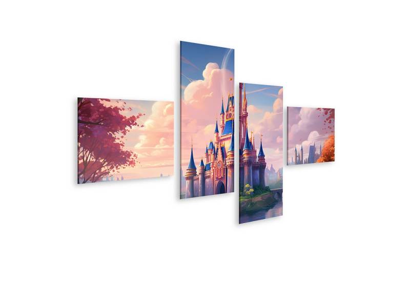 islandburner Leinwandbild Märchenhaftes Schloss im Morgenlicht auf einer grünen Insel Wandbild islandburner Leinwandbild Märchenhaftes Schloss im Morgenlicht auf einer grünen Insel Wandbild von islandburner