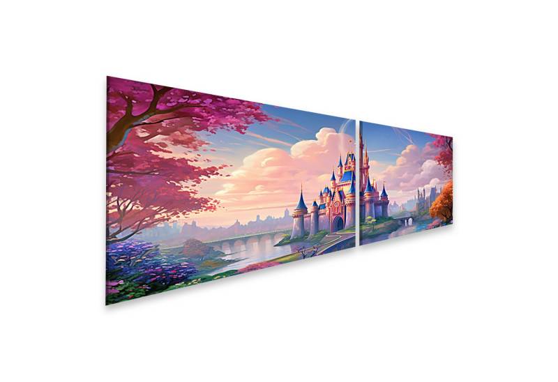 islandburner Leinwandbild Märchenhaftes Schloss im Morgenlicht auf einer grünen Insel Wandbild islandburner Leinwandbild Märchenhaftes Schloss im Morgenlicht auf einer grünen Insel Wandbild von islandburner