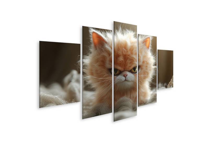 islandburner Leinwandbild Niedliches Gekritzeltes Kätzchen mit Zerzaustem Fell von islandburner