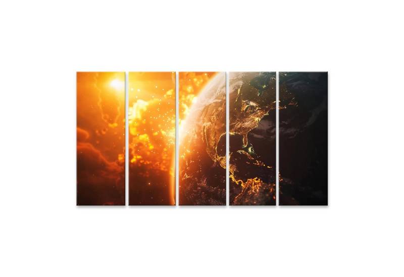islandburner Leinwandbild Nukleare Explosion: Darstellung von Erde und Elementen, Business-Konze von islandburner