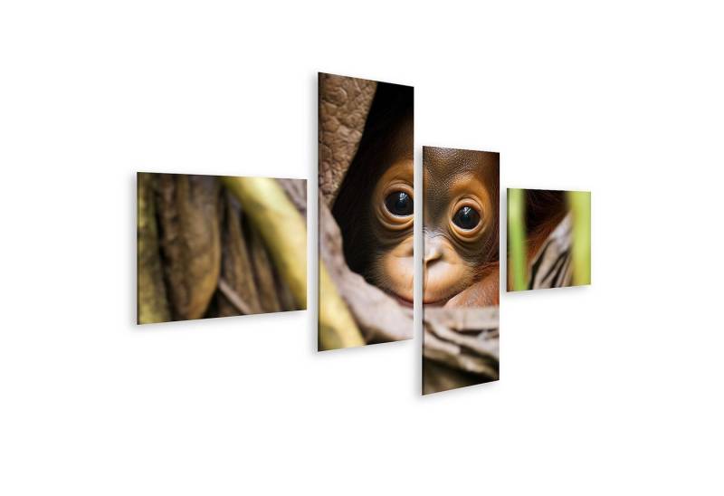 islandburner Leinwandbild Orang Utan Baby Hält Sich Am Fell Seiner Eltern Fest Dichter Bilder islandburner Leinwandbild Orang Utan Baby Hält Sich Am Fell Seiner Eltern Fest Dichter Bilder von islandburner