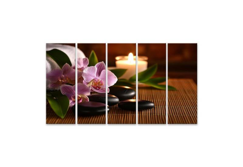 islandburner Leinwandbild Orchideen Kerze und Steine Spa Stimmung Wandbild islandburner Leinwandbild Orchideen Kerze und Steine Spa Stimmung Wandbild von islandburner