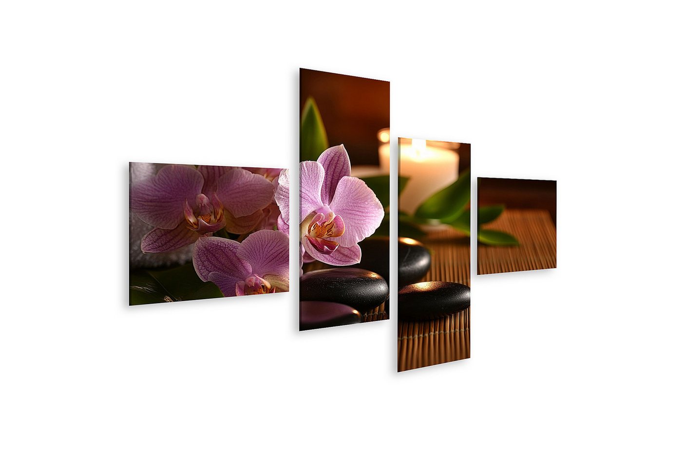 islandburner Leinwandbild Orchideen Kerze und Steine Spa Stimmung Wandbild islandburner Leinwandbild Orchideen Kerze und Steine Spa Stimmung Wandbild von islandburner