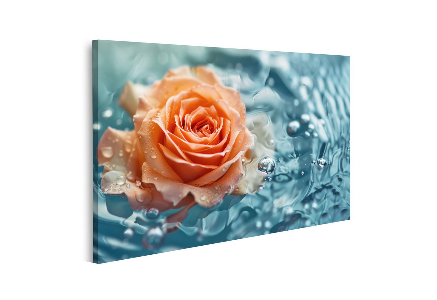 islandburner Leinwandbild Rosa treibende Blume im Wasser-Spa-Raum, Text KDEB Mural Badezimmer We von islandburner