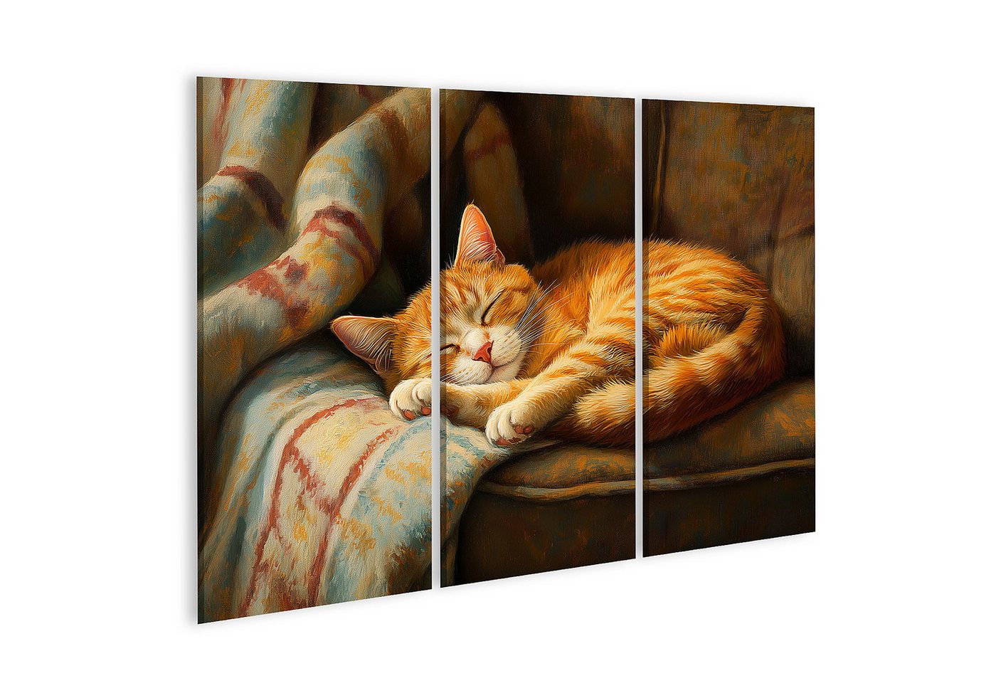 islandburner Leinwandbild Schlafende Katze auf gemustertem Sessel islandburner Leinwandbild Schlafende Katze auf gemustertem Sessel von islandburner
