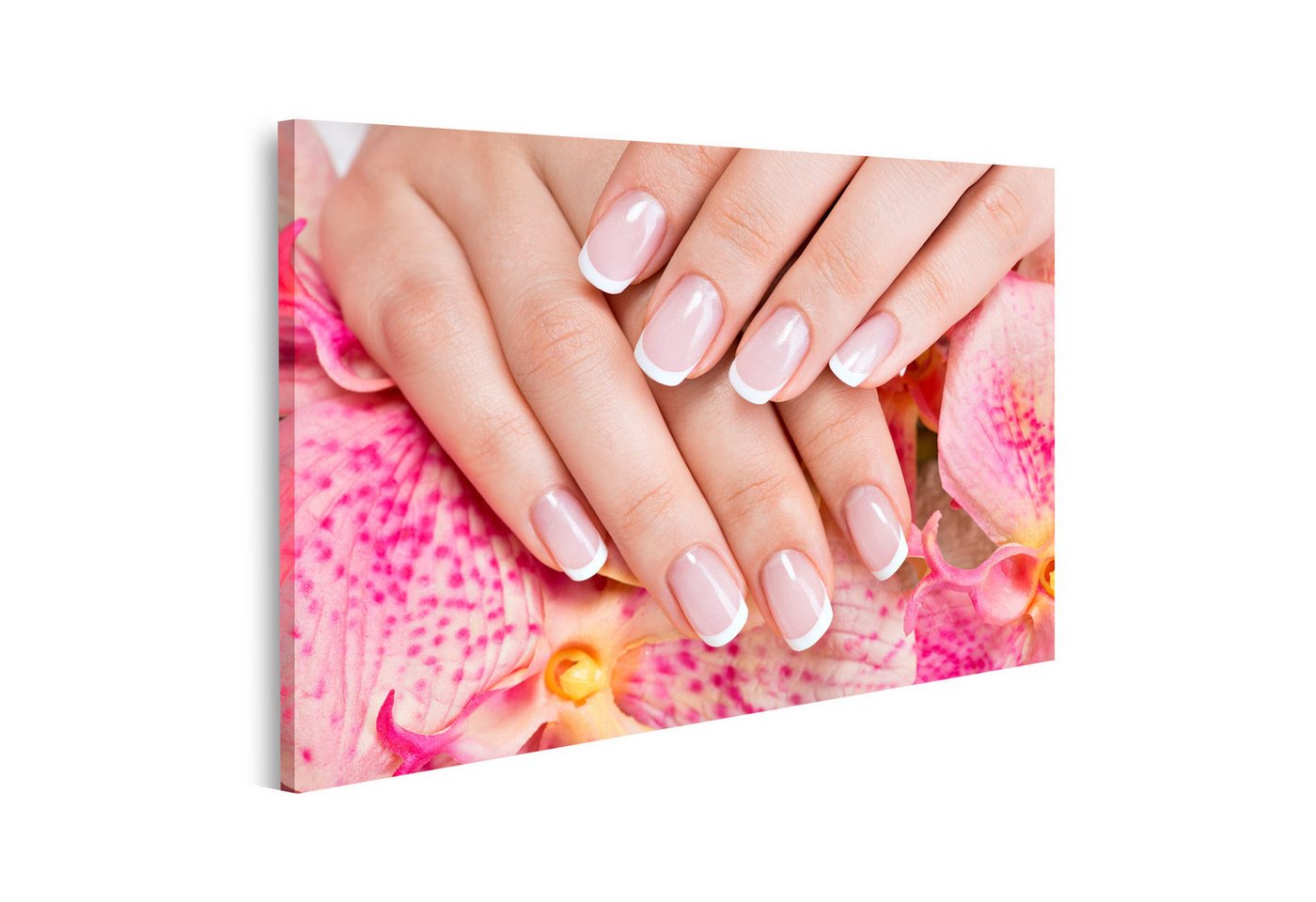 islandburner Leinwandbild Schöne Frau S Nägel Französisch Maniküre Nagelstudio Bilder von islandburner