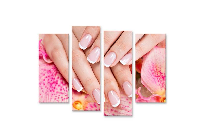 islandburner Leinwandbild Schöne Frau S Nägel Französisch Maniküre Nagelstudio Bilder von islandburner