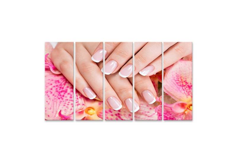 islandburner Leinwandbild Schöne Frau S Nägel Französisch Maniküre Nagelstudio Bilder von islandburner