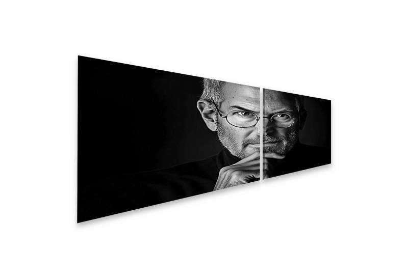 islandburner Leinwandbild Schwarz Weiß Fotografie eines nachdenklichen Mannes Steve Jobbs mit B von islandburner