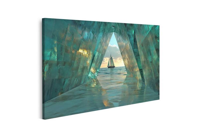 islandburner Leinwandbild Segelboot durch Eisentor auf dem Meer bei Sonnenuntergang islandburner Leinwandbild Segelboot durch Eisentor auf dem Meer bei Sonnenuntergang von islandburner
