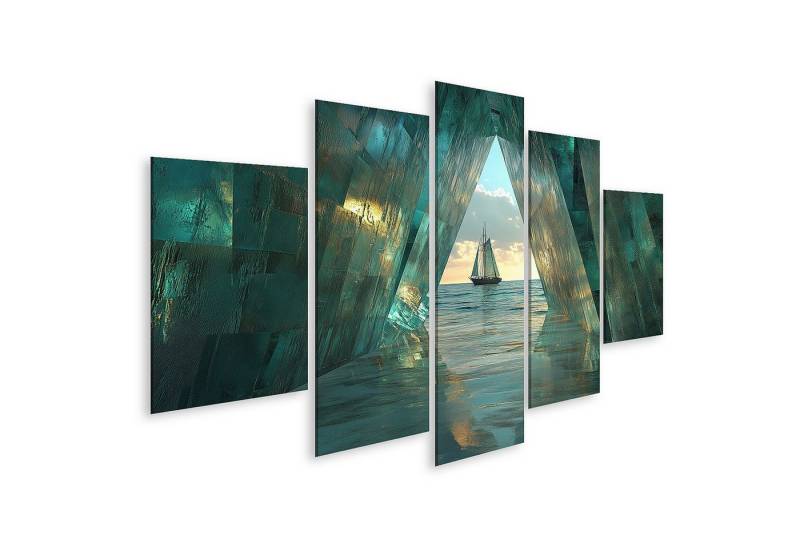 islandburner Leinwandbild Segelboot durch Eisentor auf dem Meer bei Sonnenuntergang islandburner Leinwandbild Segelboot durch Eisentor auf dem Meer bei Sonnenuntergang von islandburner