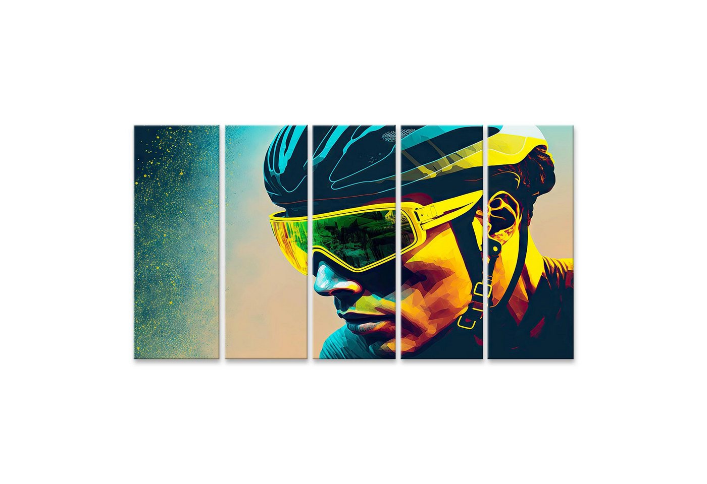 islandburner Leinwandbild Sportler Schutzhelm Radfahren Brille Flach Straße Bilder von islandburner
