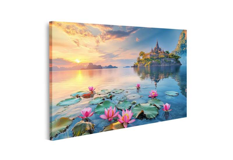 islandburner Leinwandbild Thai island mit lotus Blumen Insel Träume Koh Samui Wandbild von islandburner