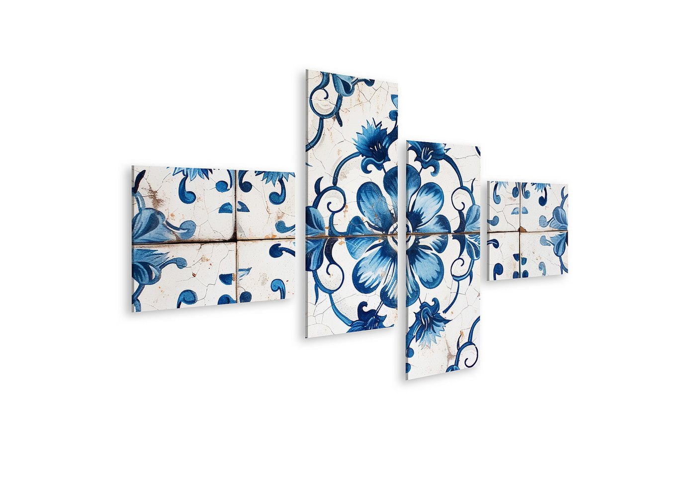 islandburner Leinwandbild Traditionelle Vintage-Fliese mit blauem Azulejos Blumenmuster Badezimm islandburner Leinwandbild Traditionelle Vintage-Fliese mit blauem Azulejos Blumenmuster Badezimm von islandburner