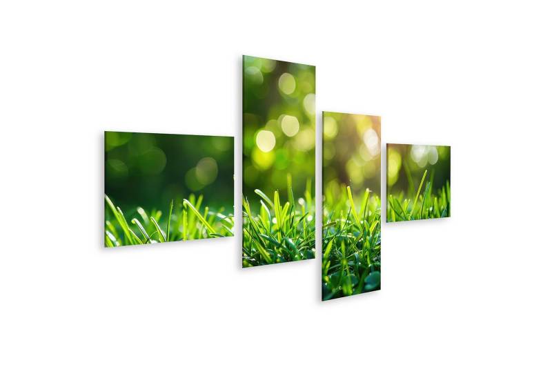 islandburner Leinwandbild Unklar definiertes Grün eines impressionistischen Rasen-Wandbildes Woh von islandburner