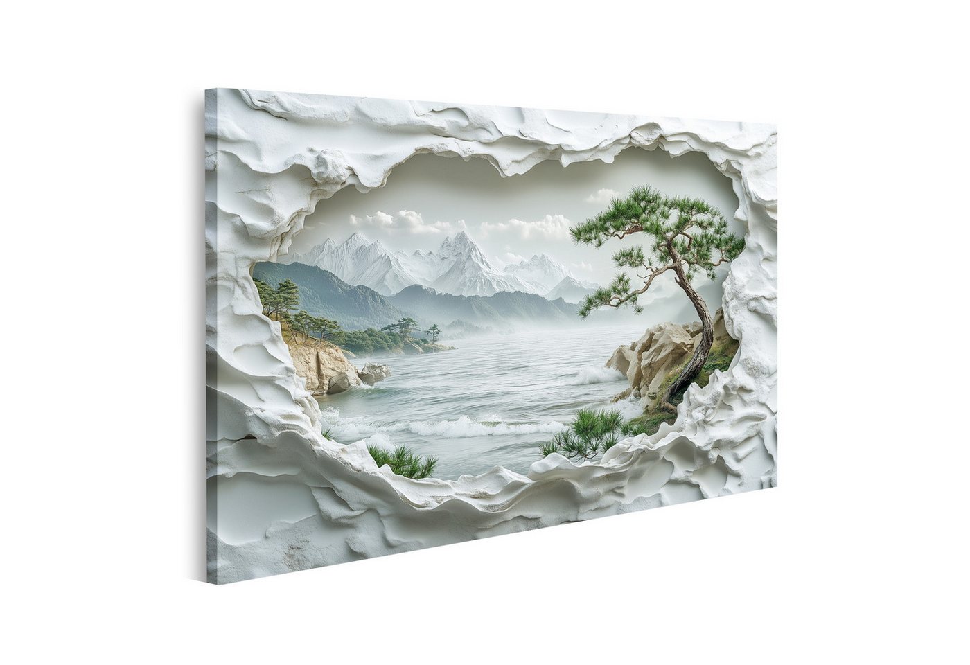 islandburner Leinwandbild Verzierter Gips Bilderrahmen Rand (2) von islandburner
