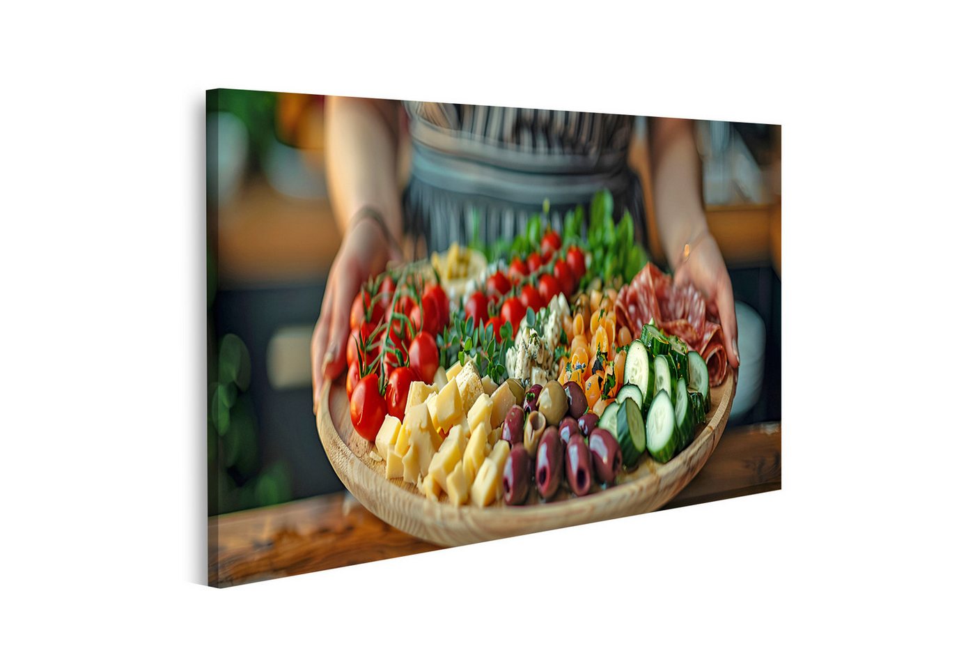 islandburner Leinwandbild Wandbild: Mädchen-Dinner mit stilisierter Darstellung von Teller & Vor islandburner Leinwandbild Wandbild: Mädchen-Dinner mit stilisierter Darstellung von Teller & Vor von islandburner