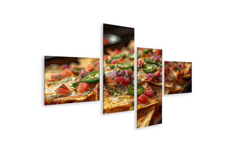 islandburner Leinwandbild Wandbild: Tablett-Nachos: Mit Paprika, Zwiebeln, Jalapenos und knuspri von islandburner