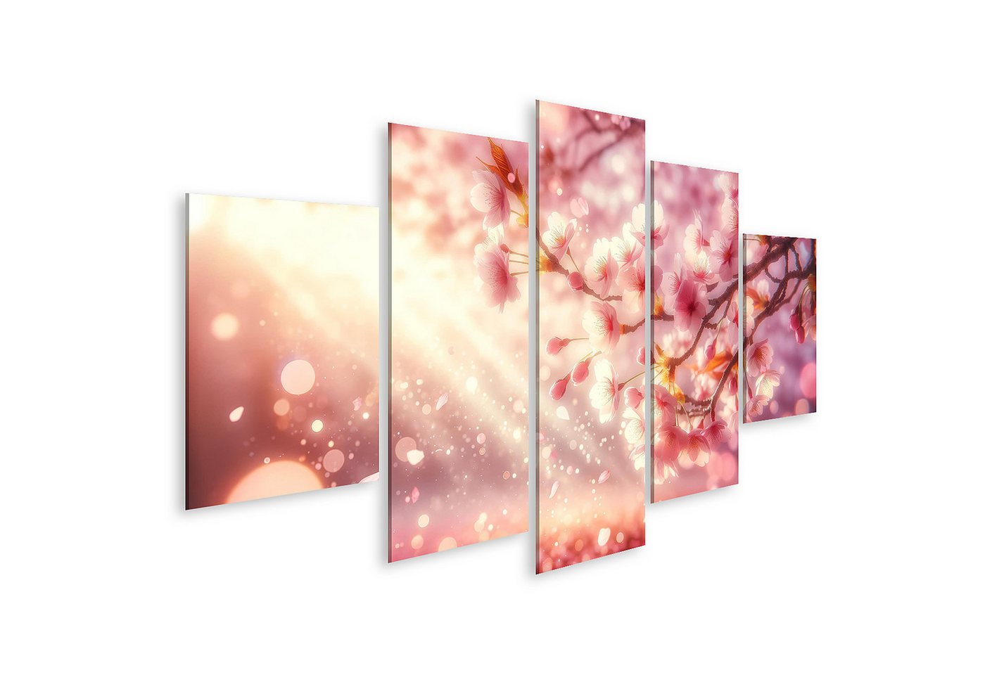 islandburner Leinwandbild Zartrosa Kirschblüten im Frühlingslicht von islandburner