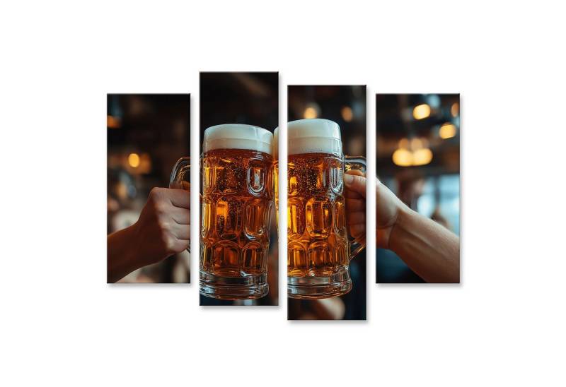 islandburner Leinwandbild Zwei Bierkrüge prost in einer Kneipe Wandbild islandburner Leinwandbild Zwei Bierkrüge prost in einer Kneipe Wandbild von islandburner