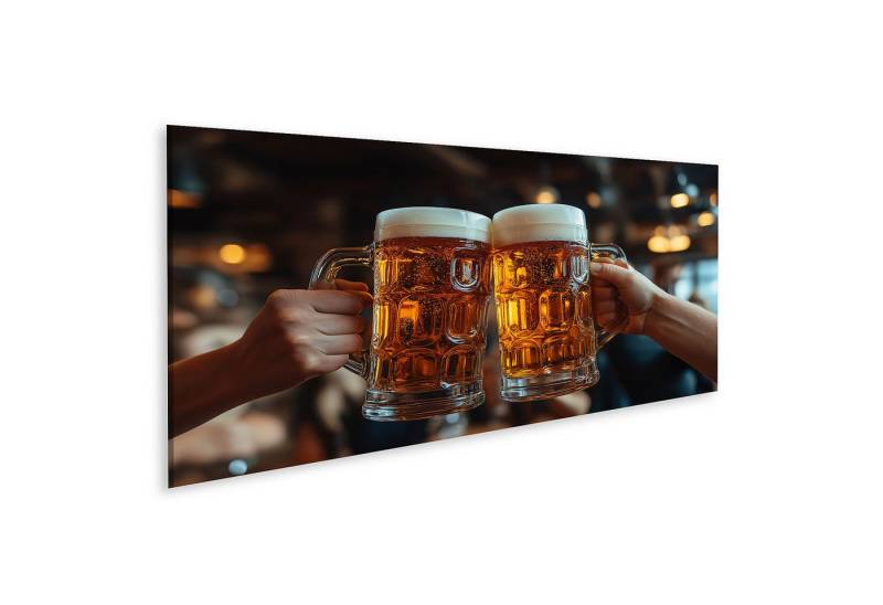 islandburner Leinwandbild Zwei Bierkrüge prost in einer Kneipe Wandbild islandburner Leinwandbild Zwei Bierkrüge prost in einer Kneipe Wandbild von islandburner