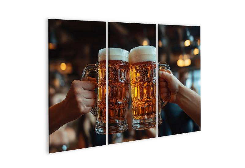 islandburner Leinwandbild Zwei Bierkrüge prost in einer Kneipe Wandbild islandburner Leinwandbild Zwei Bierkrüge prost in einer Kneipe Wandbild von islandburner