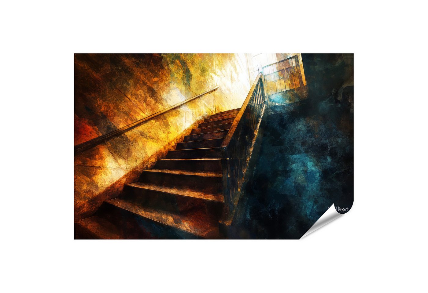 islandburner Poster, Ewiger Abstieg in farbenfroher Treppe islandburner Poster, Ewiger Abstieg in farbenfroher Treppe von islandburner