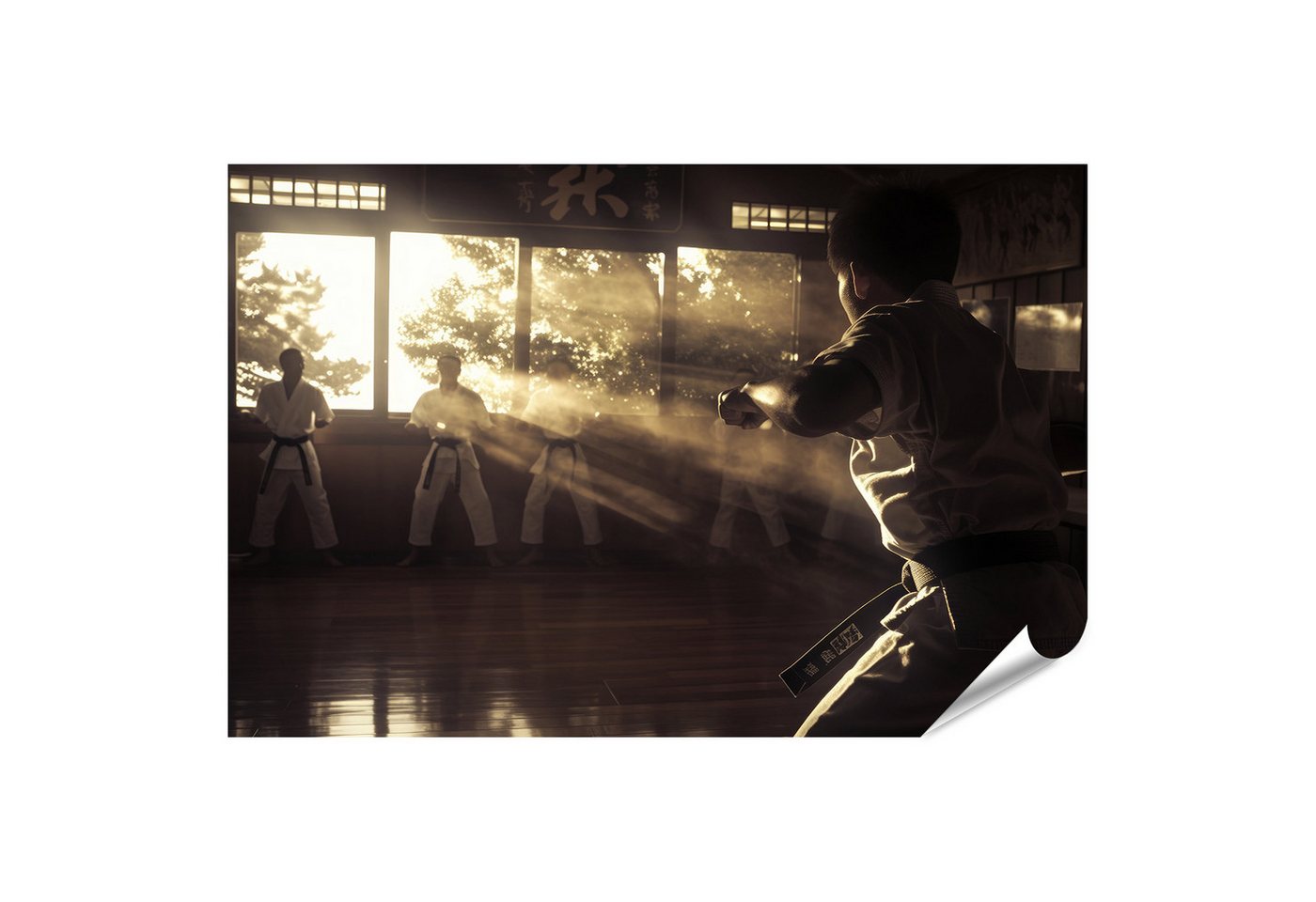 islandburner Poster, Karate Training im Sonnenlicht durch Fenster islandburner Poster, Karate Training im Sonnenlicht durch Fenster von islandburner