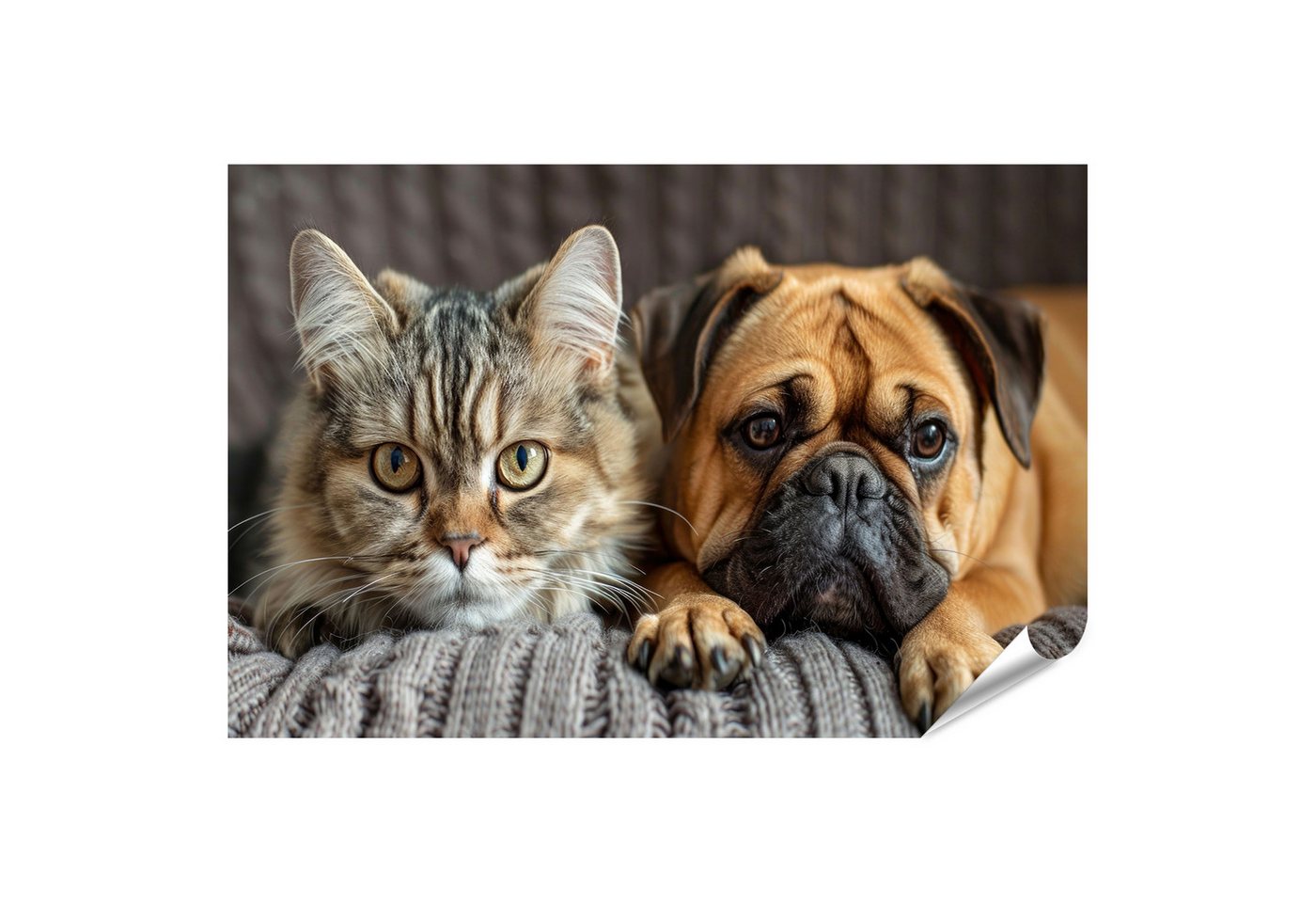 islandburner Poster, Katze und Hund auf dem Sofa islandburner Poster, Katze und Hund auf dem Sofa von islandburner