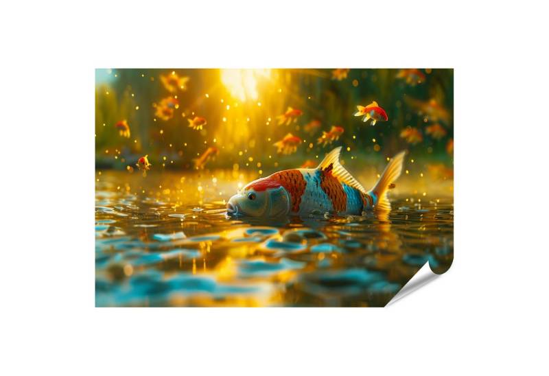 islandburner Poster, Koi Teich im magischen Abendlicht von islandburner