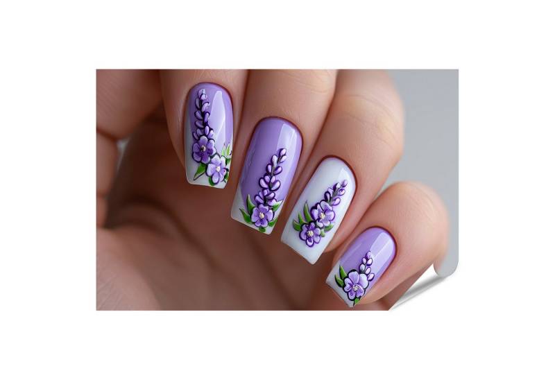 islandburner Poster, Lavendel Blumen Nageldesign von islandburner