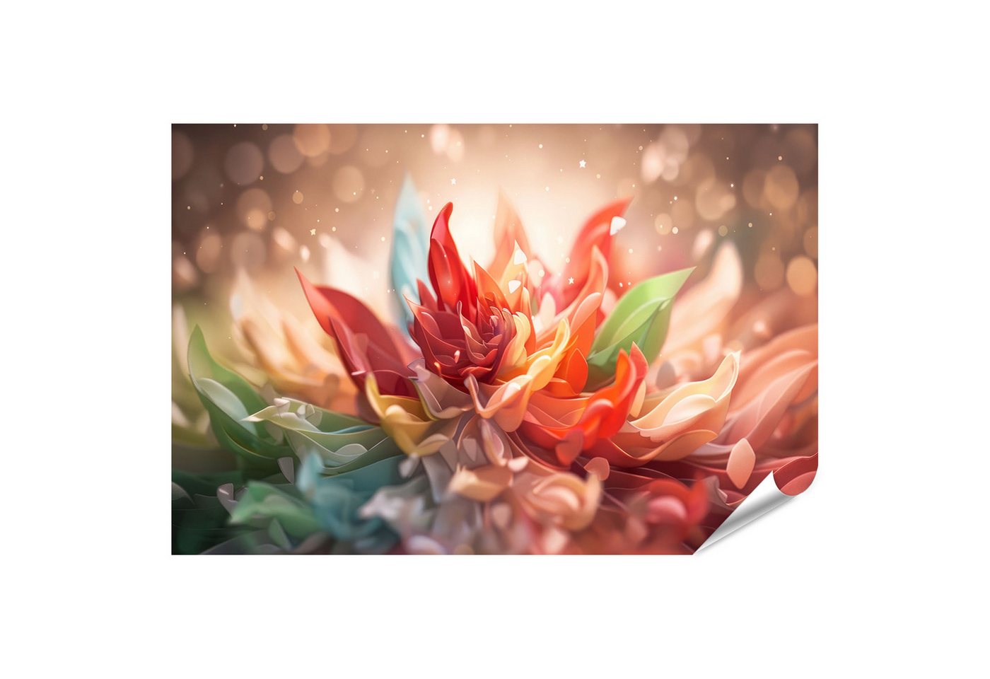 islandburner Poster, Leuchtende Blumen in warmen Farben von islandburner