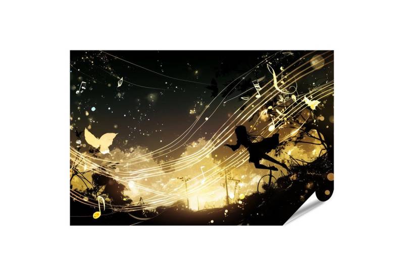 islandburner Poster, Magische Musiknacht in der Natur von islandburner
