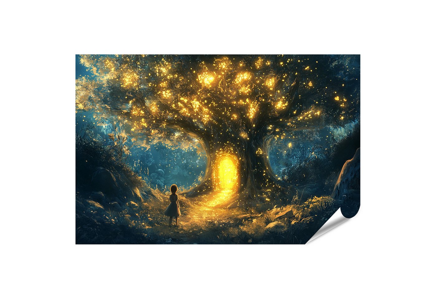 islandburner Poster, Magischer Baum und leuchtender Torweg von islandburner