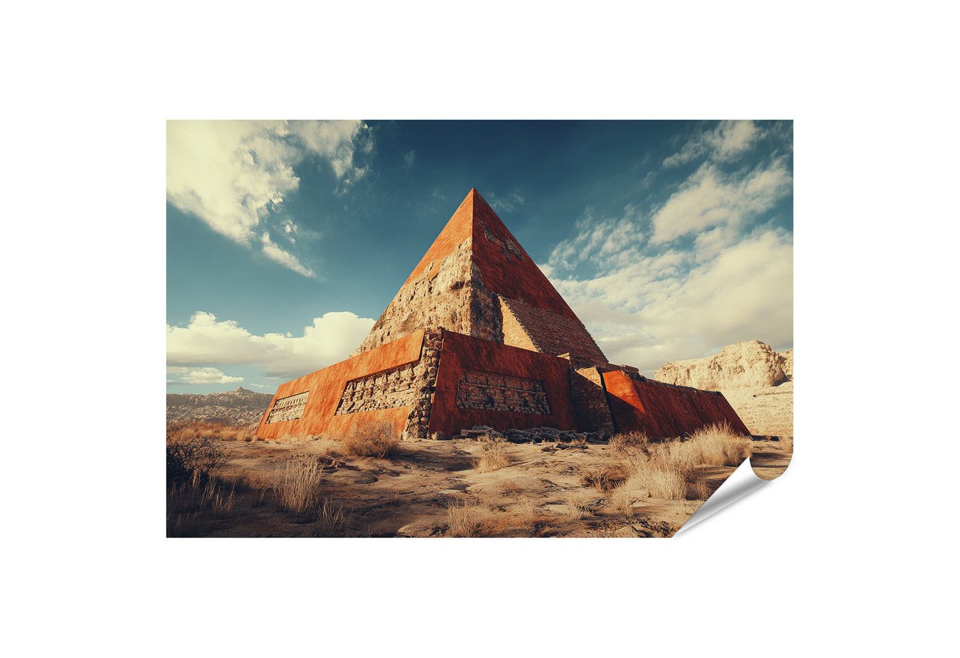islandburner Poster, Moderne Pyramide in der Wüste islandburner Poster, Moderne Pyramide in der Wüste von islandburner
