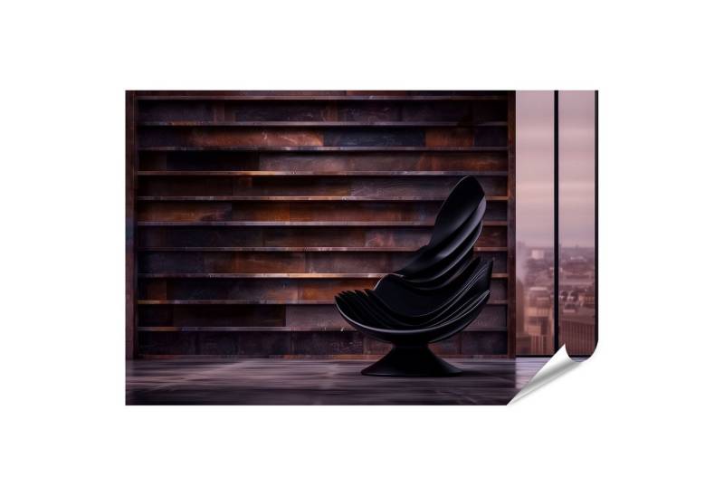 islandburner Poster, Moderner Sessel vor Holzwand in stilvollem Raum von islandburner