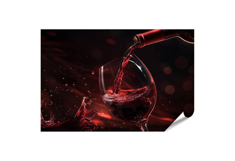 islandburner Poster, Rotwein wird in Glas gegossen von islandburner