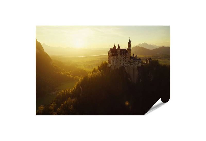 islandburner Poster, Sonnenuntergang bei Neuschwanstein Schloss von islandburner