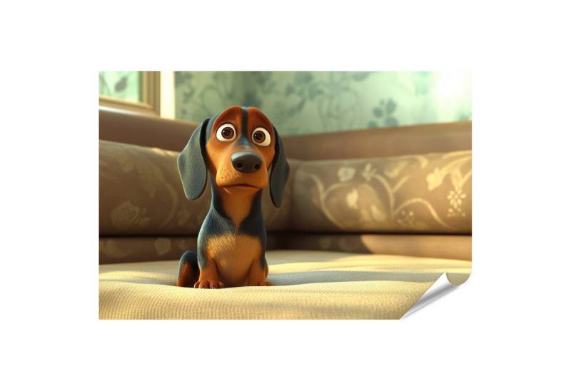 islandburner Poster, Trauriger kleiner Hund auf einem Sofa von islandburner