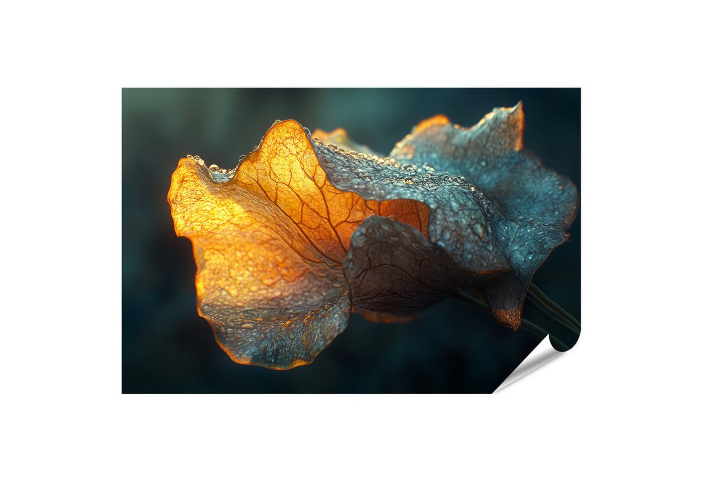 islandburner Poster, Verwelkte Blume mit Morgentau und Lichteffekten islandburner Poster, Verwelkte Blume mit Morgentau und Lichteffekten von islandburner