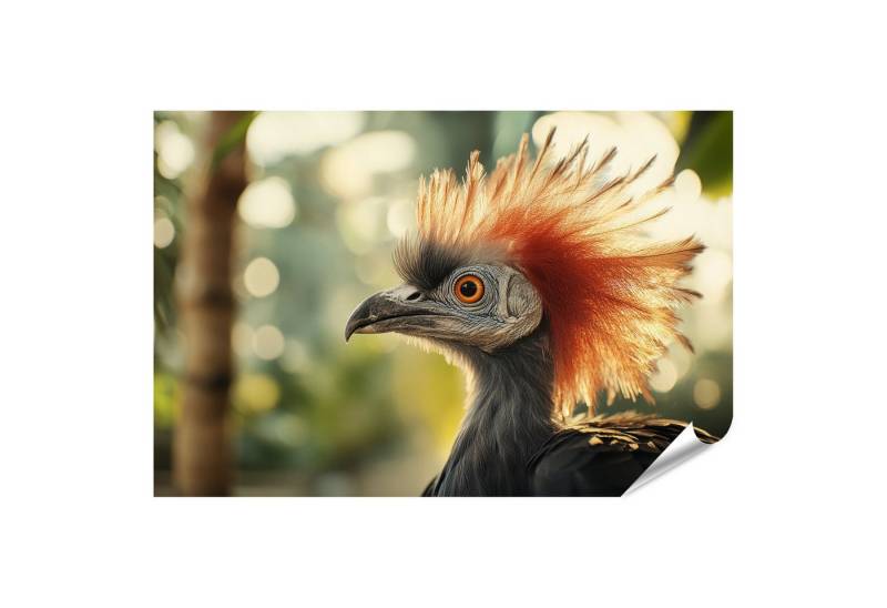 islandburner Poster, Vogel mit feurigem Federkamm in Natur von islandburner